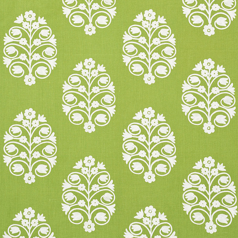 Save 72092 Talitha Embroidery Leaf by Schumacher Fabric