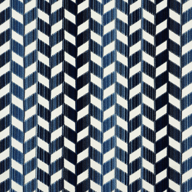 Looking 72811 Chevron Strie Velvet Lapis by Schumacher Fabric
