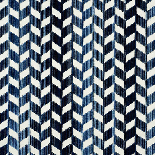 Looking 72811 Chevron Strie Velvet Lapis by Schumacher Fabric