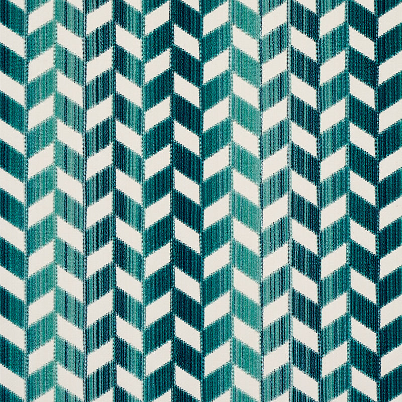 Purchase 72813 Chevron Strie Velvet, Peacock by Schumacher Fabric