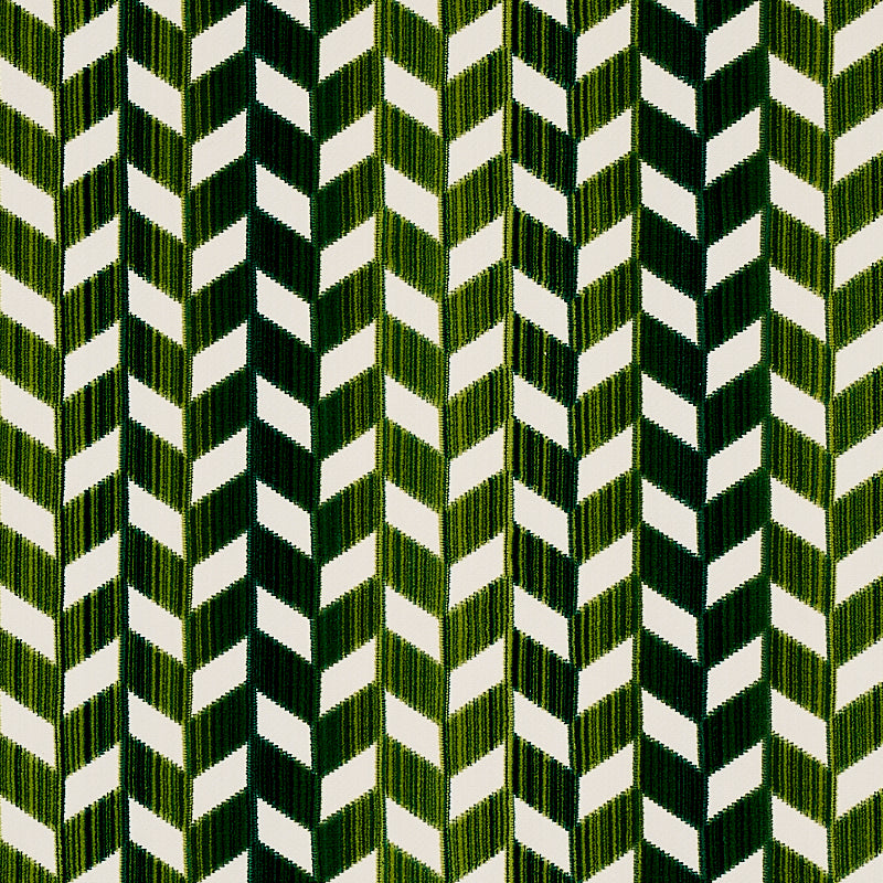 Select 72814 Chevron Strie Velvet Emerald by Schumacher Fabric