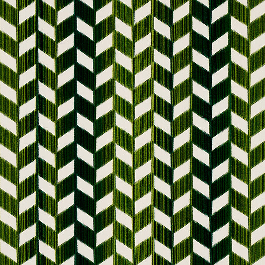 Select 72814 Chevron Strie Velvet Emerald by Schumacher Fabric