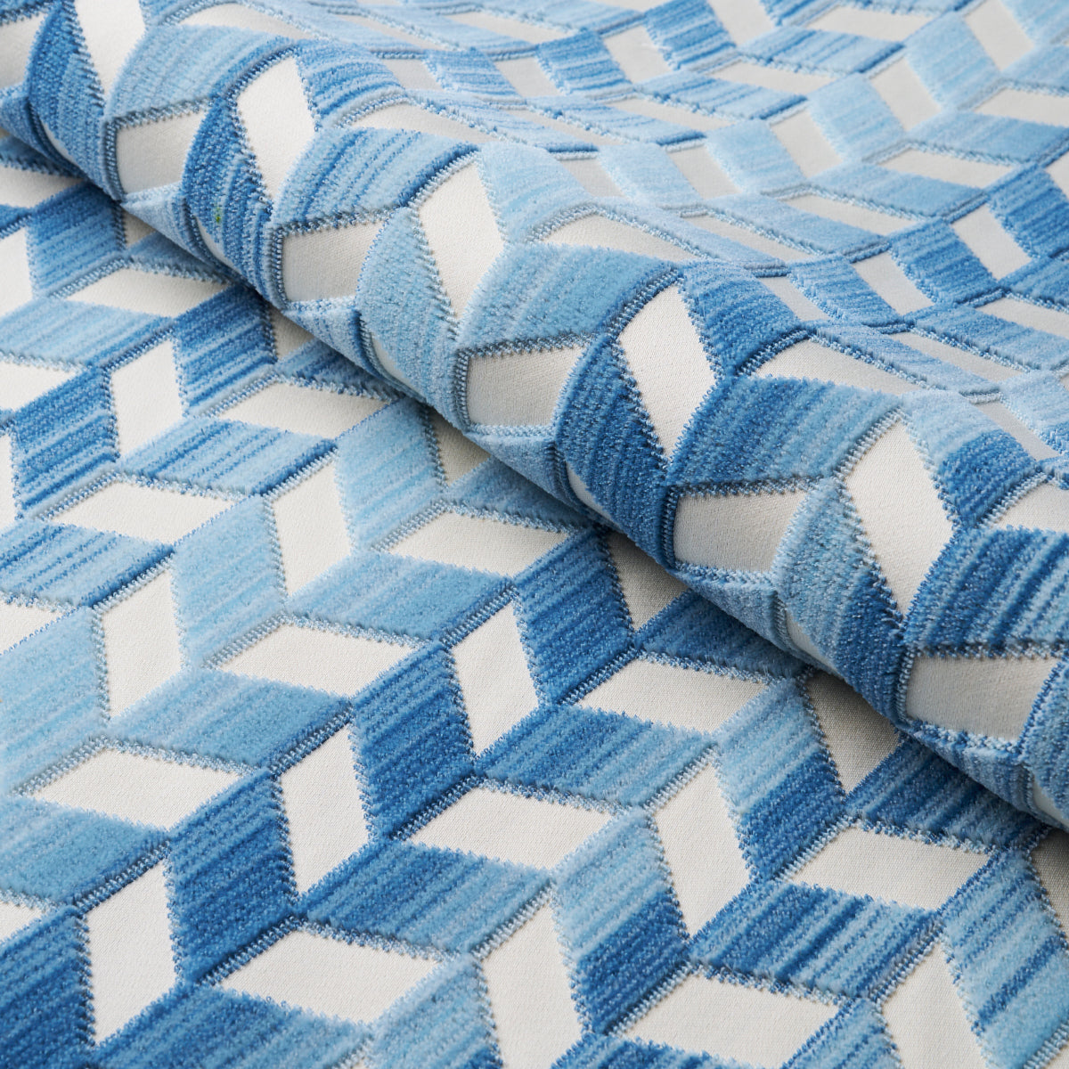 Purchase 72815 Chevron Strié Velvet, Porcelain by Schumacher Fabric