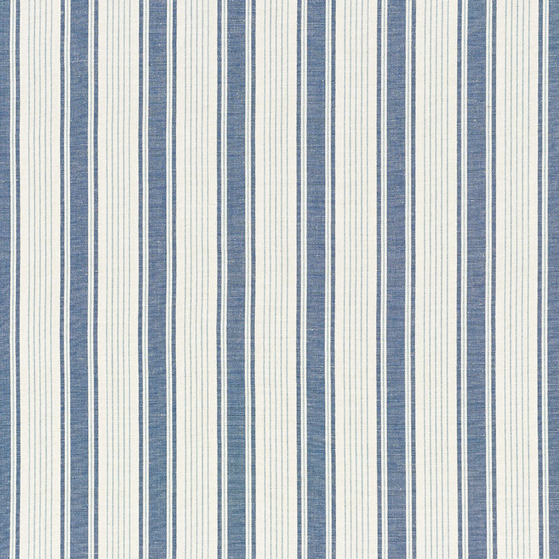 Save 73000 Ojai Stripe Prussian Blue by Schumacher Fabric