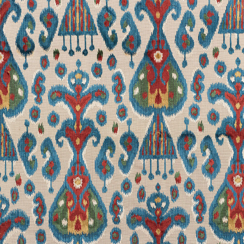 View 73930 Tabriz Ikat Velvet Multi by Schumacher Fabric