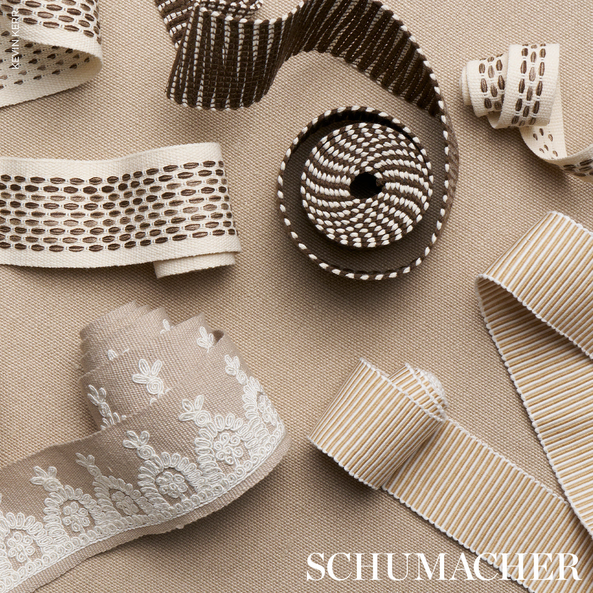 Purchase 74159 | Noelia Embroidered Tape, Natural - Schumacher Trim