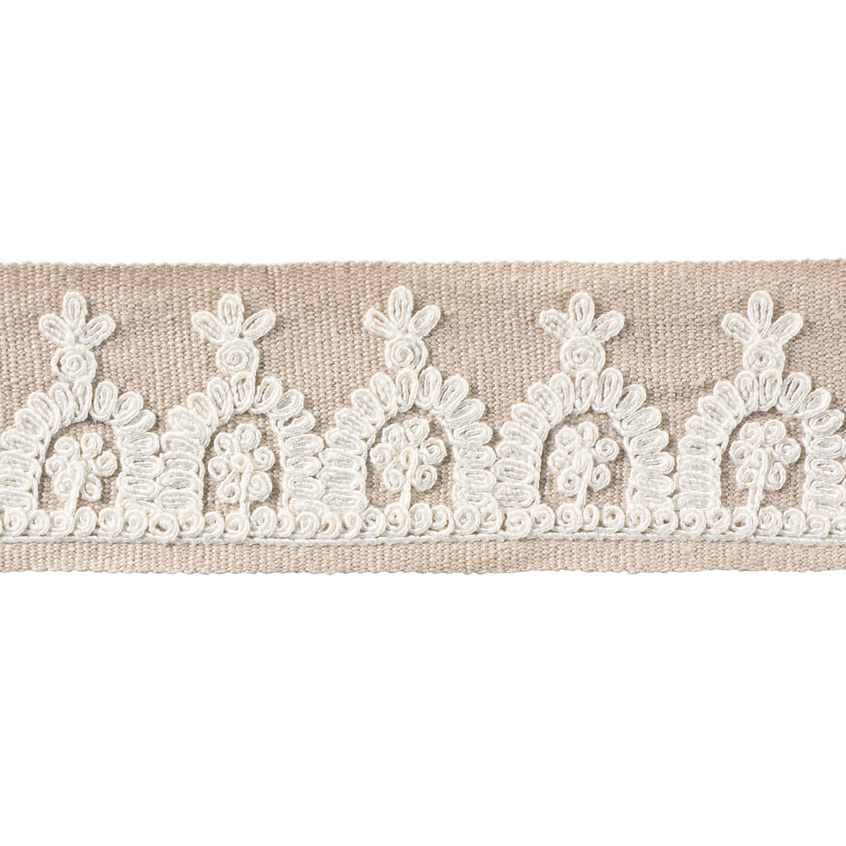 Purchase 74159 | Noelia Embroidered Tape, Natural - Schumacher Trim