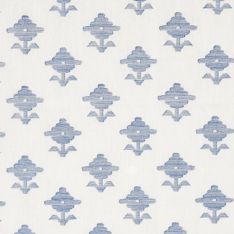 Buy 74163 Rubia Embroidery Blue by Schumacher Fabric