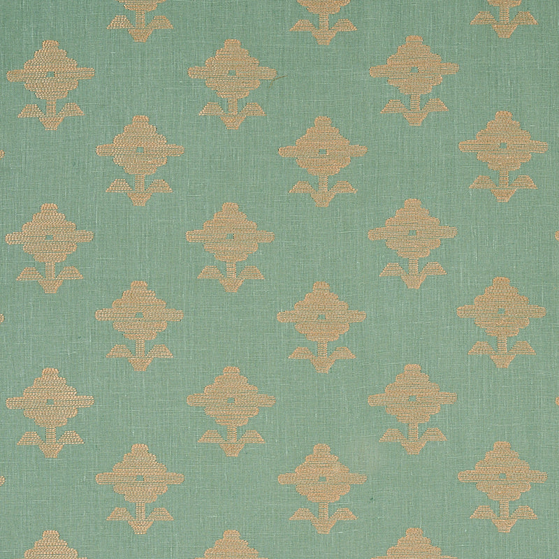 Save 74164 Rubia Embroidery Mineral by Schumacher Fabric
