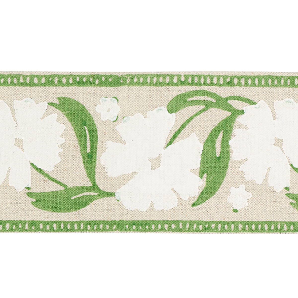 Purchase 74405 | Adra Hand Blocked Tape, Ivory & Leaf - Schumacher Trim