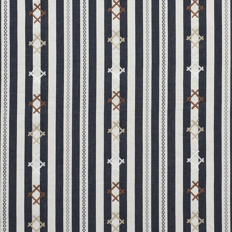 Order 74461 Rhodes Stripe Black by Schumacher Fabric