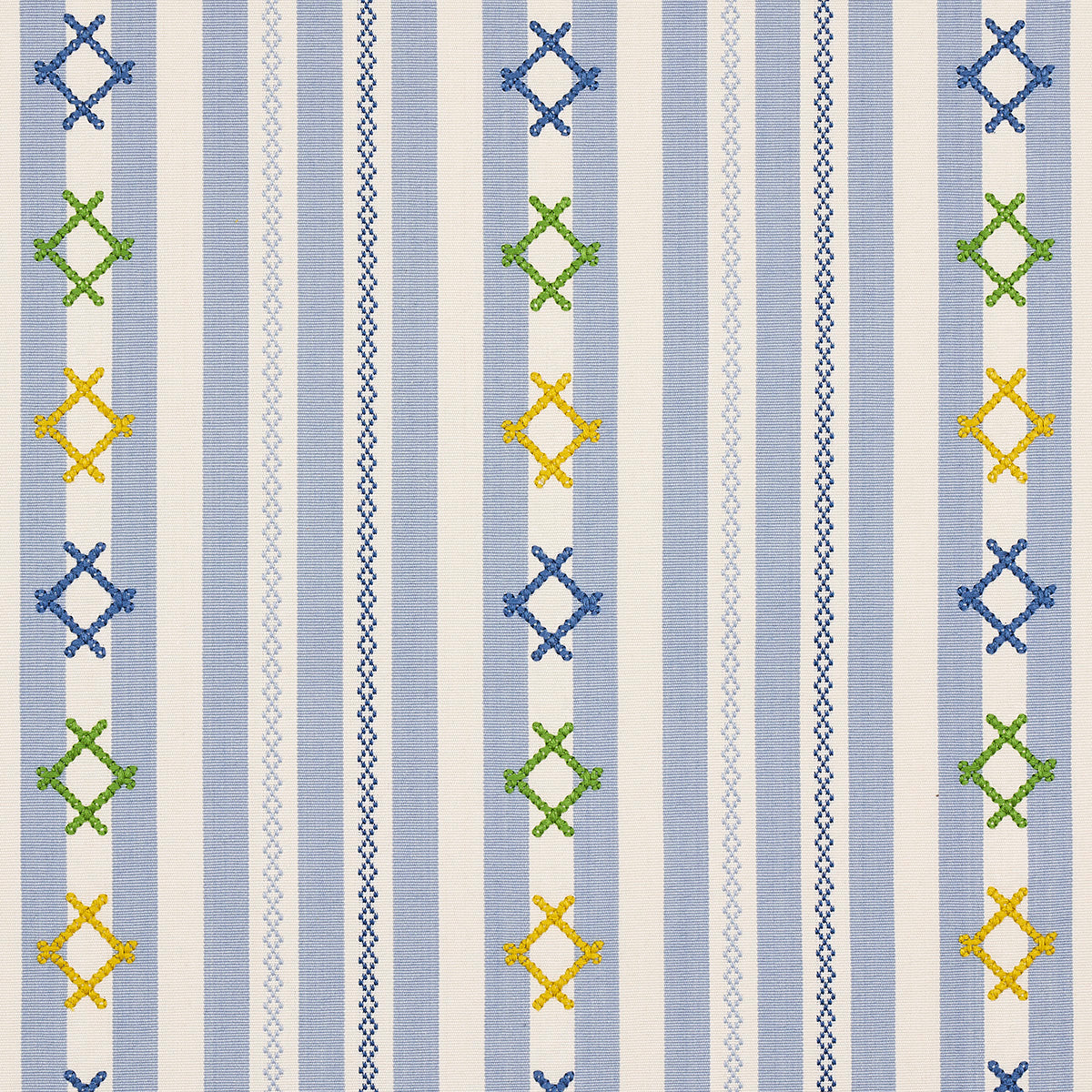 Purchase 74462 Rhodes Stripe, Sky by Schumacher Fabric