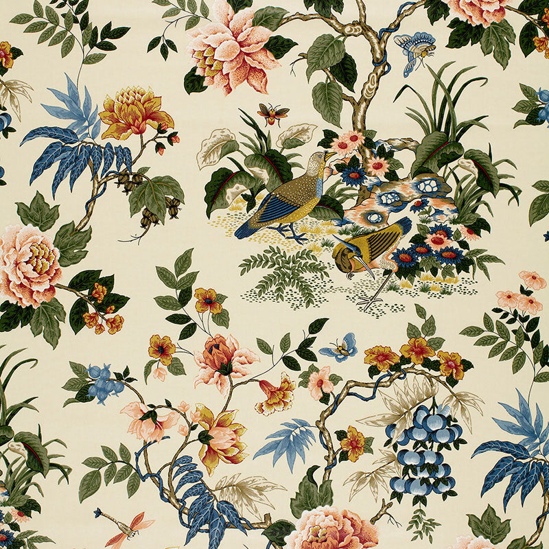 Find 75020 Anshun Paprika Blue by Schumacher Fabric