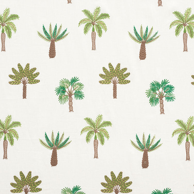 Find 75300 Palmetto Beach Embroidery Green by Schumacher Fabric