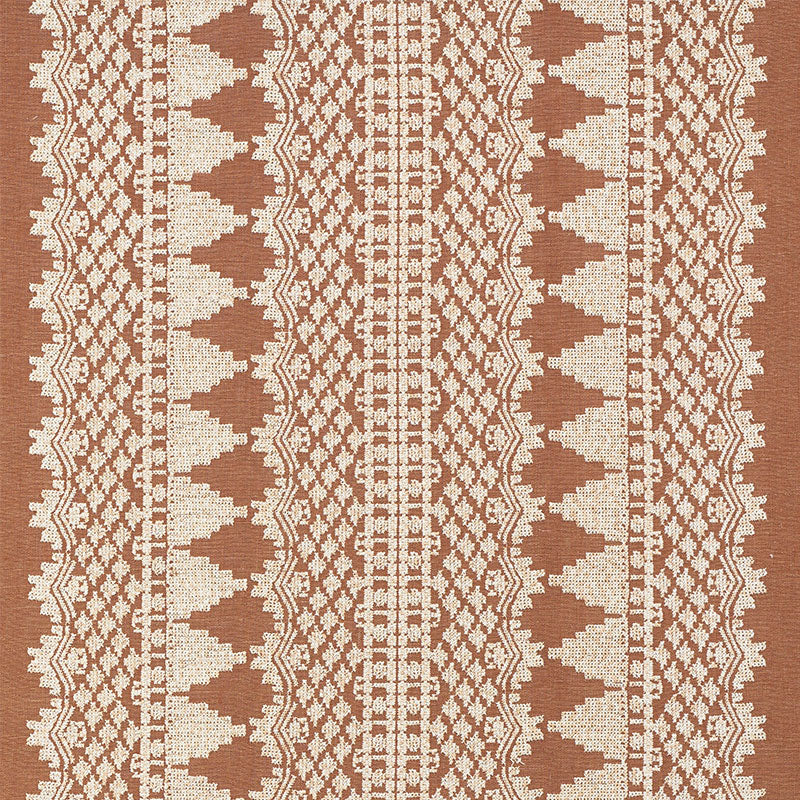 Find 75470 Wentworth Embroidery Rust by Schumacher Fabric