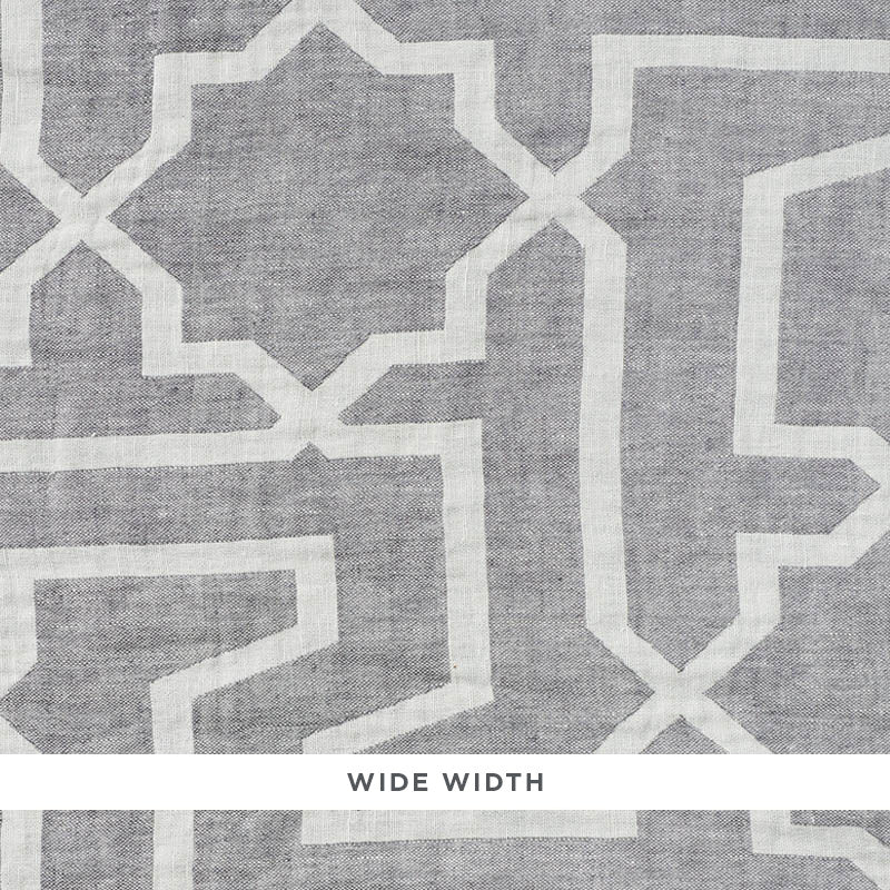 Order 75870 Arabesque Maze Sheer Grey by Schumacher Fabric