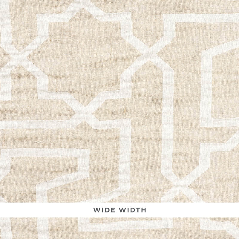 Search 75871 Arabesque Maze Sheer Natural by Schumacher Fabric