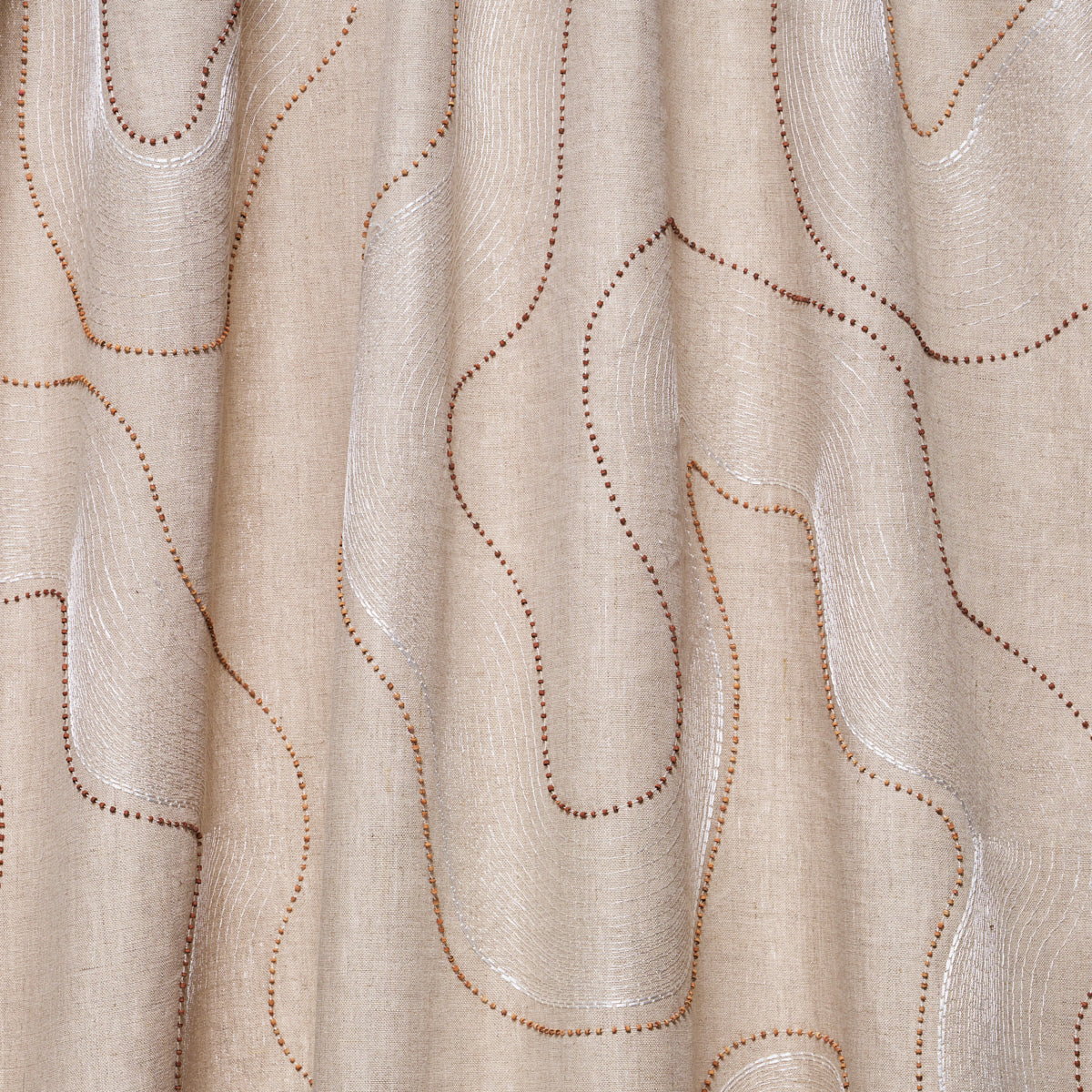 Purchase 75902 Topo Beaded Sheer, Natural by Schumacher Fabric