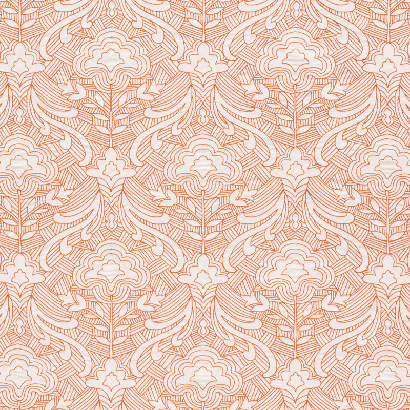 Select 76161 Hendrix Embroidery Orange by Schumacher Fabric