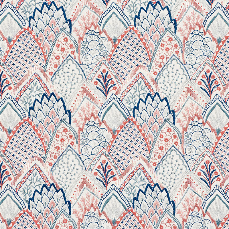 Buy 76310 Albizia Embroidery Delft & Rose by Schumacher Fabric