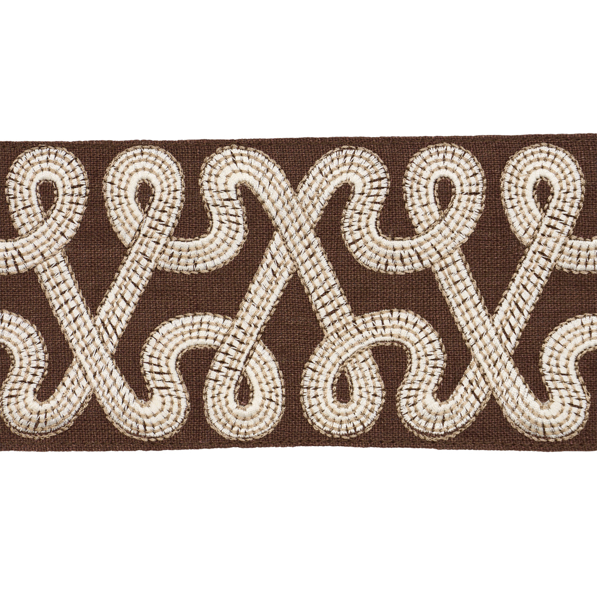 Purchase 76736 | Freeform Embroidered Tape, Chocolate - Schumacher Trim