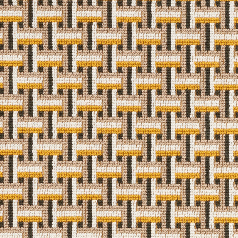 View 76972 Saxon Epingle Ochre by Schumacher Fabric