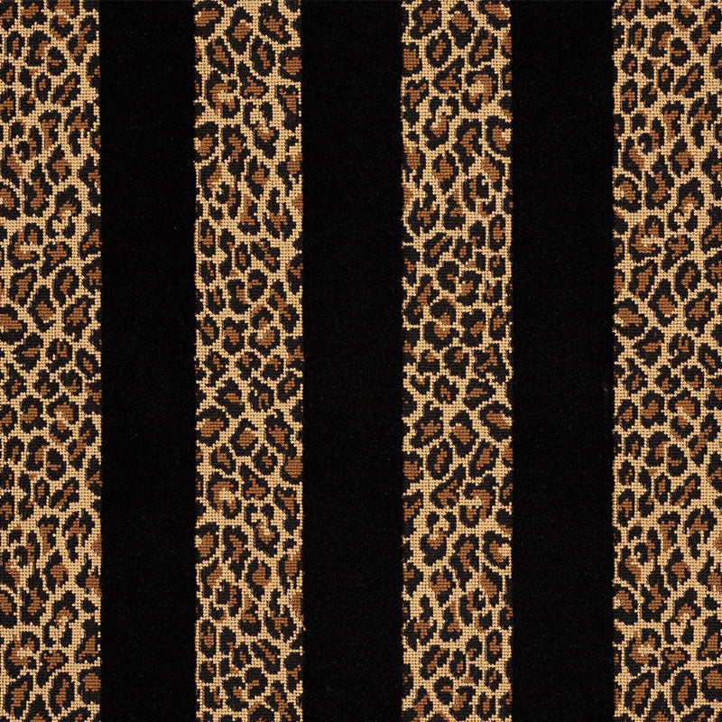 Buy 77142 Guepard Stripe Velvet Black by Schumacher Fabric