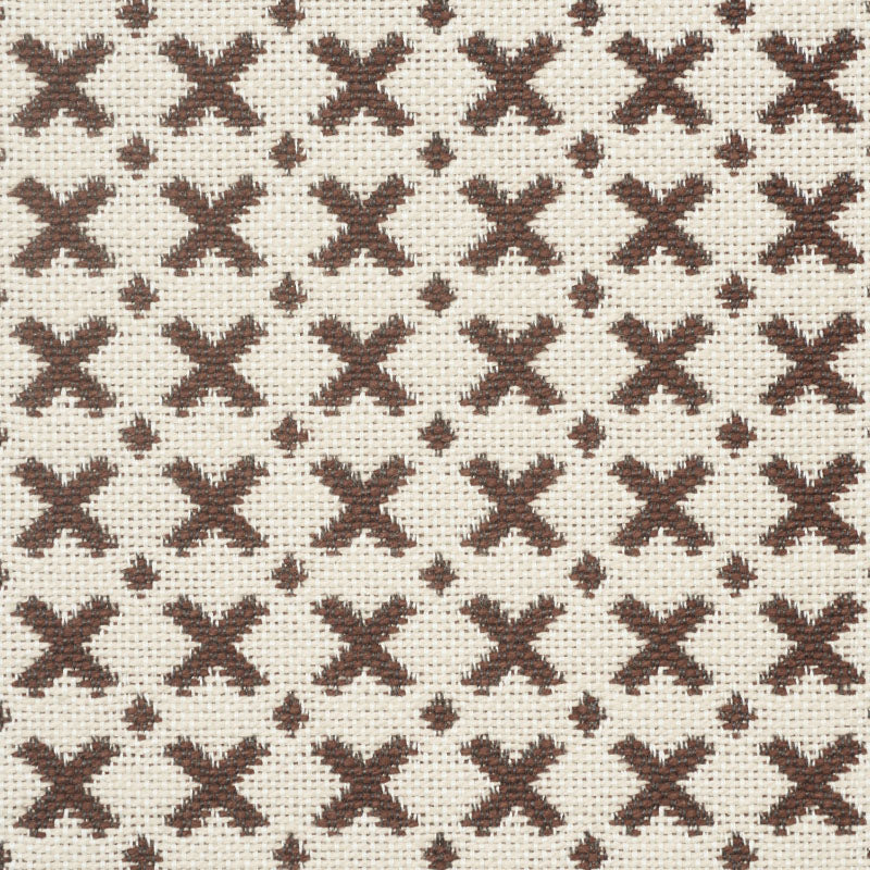 Acquire 77202 Elias Brown & Ecru by Schumacher Fabric