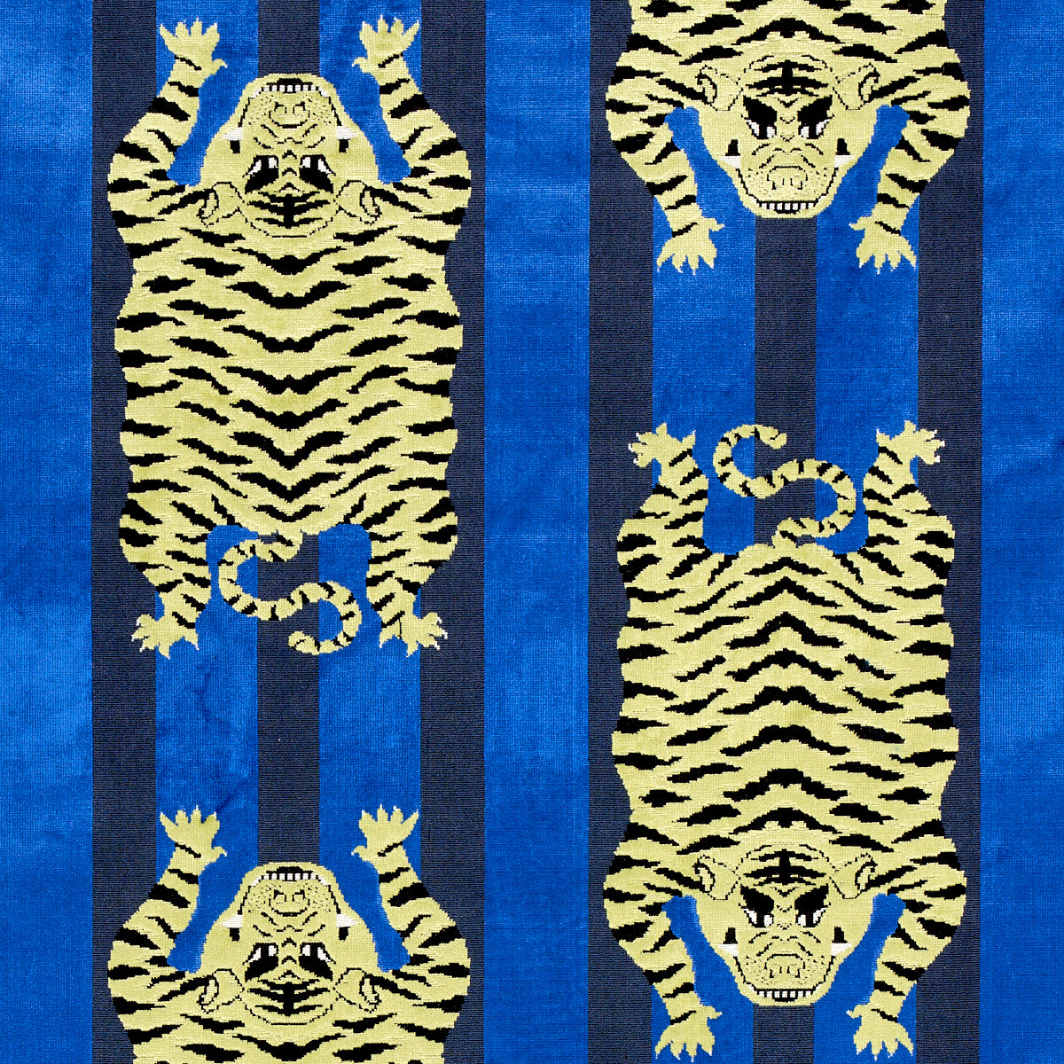 Order 77234 Jokhang Tiger Velvet Blue by Schumacher Fabric