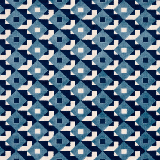 Purchase 77243 Dazzle Ship Velvet, Azure by Schumacher Fabric