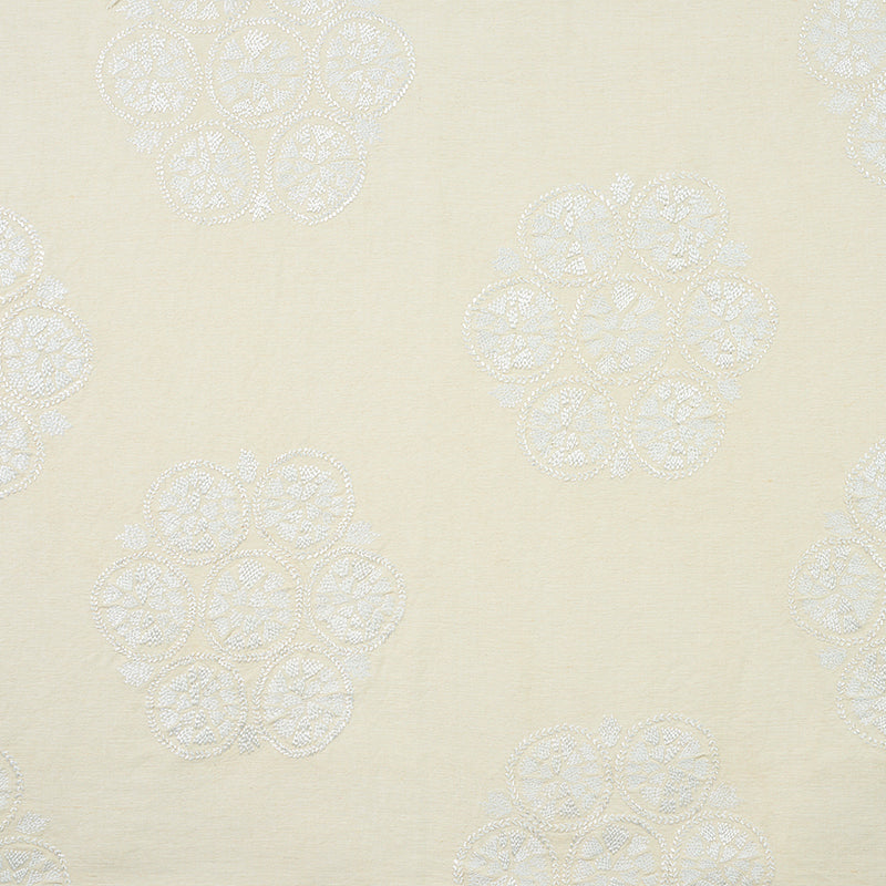 Save 77491 Isla Hand Embroidery Ivory by Schumacher Fabric