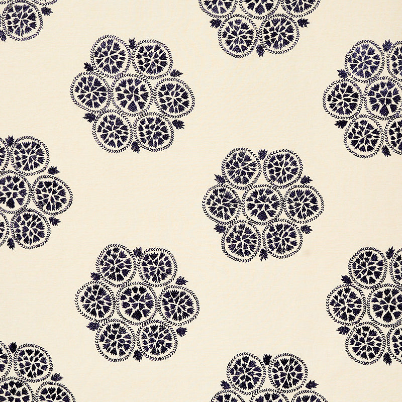 Select 77492 Isla Hand Embroidery Slate by Schumacher Fabric