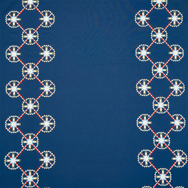 Shop 77601 Chamizal Embroidery Blue & Red by Schumacher Fabric