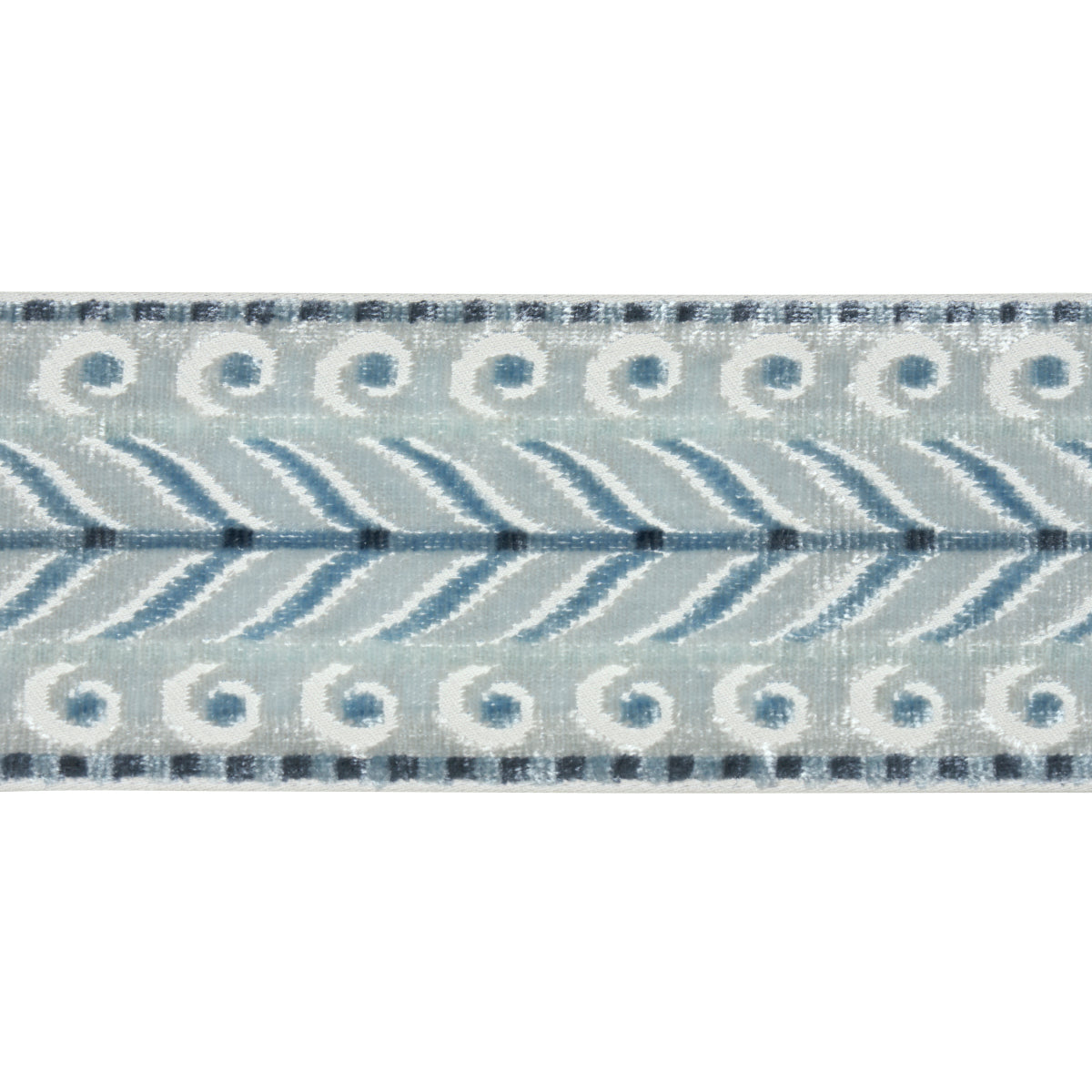 Purchase 77623 | Marion Velvet Tape, Sky - Schumacher Trim