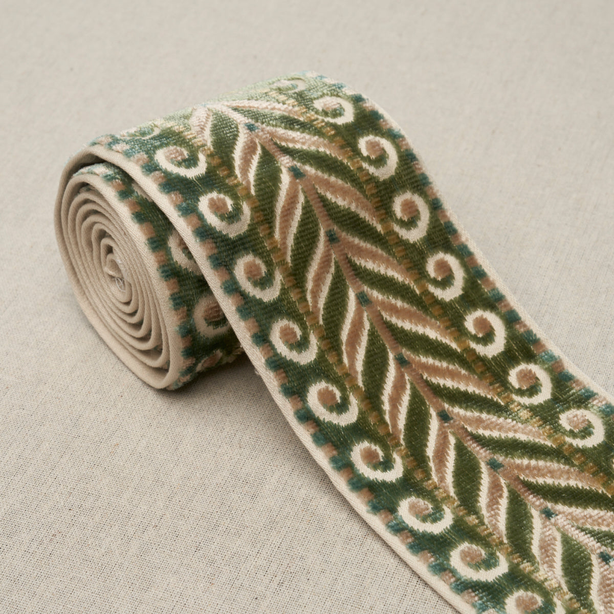 Purchase 77626 | Marion Velvet Tape, Jade - Schumacher Trim