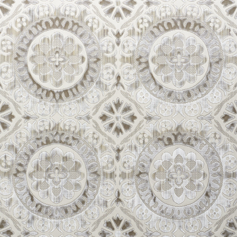 Save 77642 Suzani Strie Velvet Pearl by Schumacher Fabric