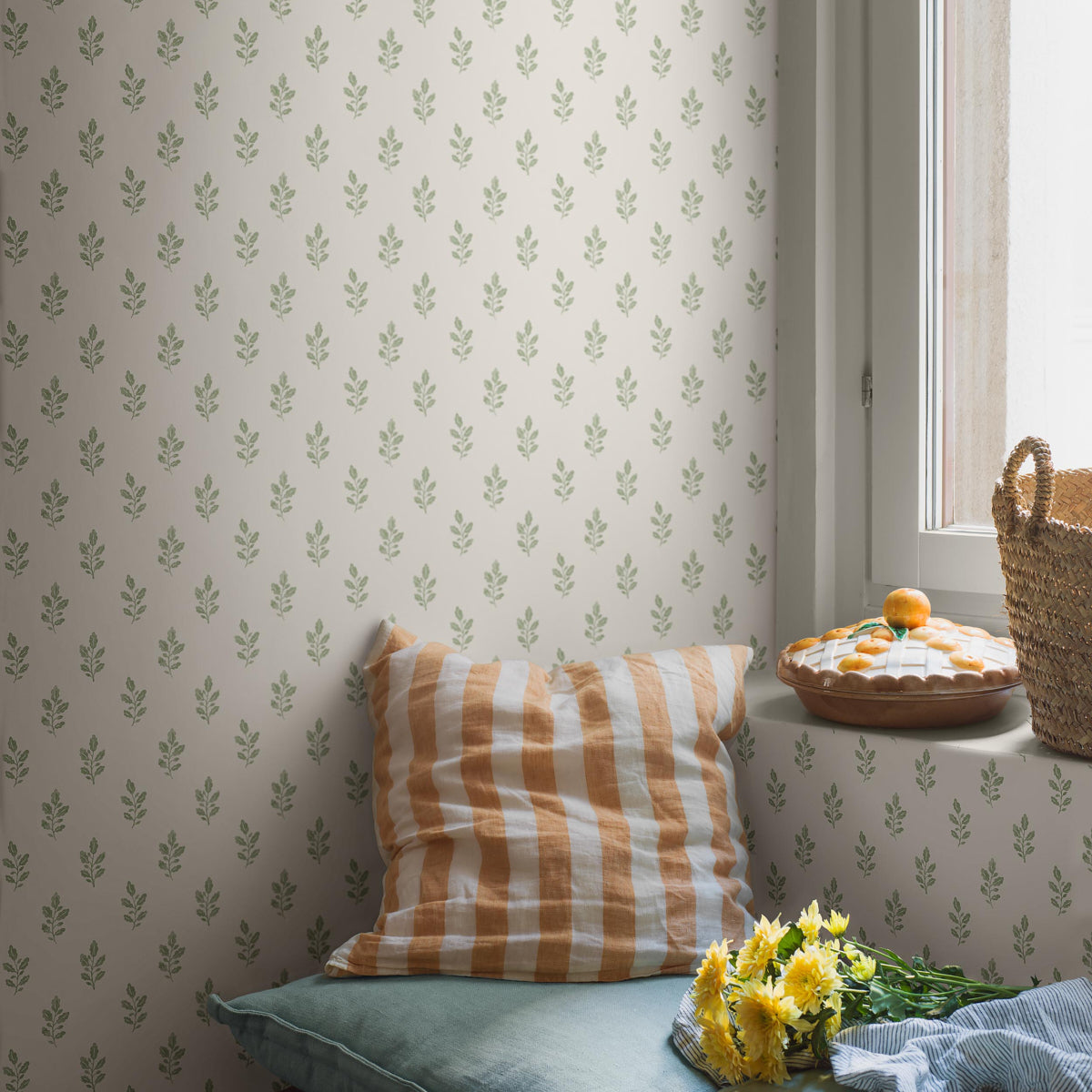 Purchase 7776 | Little Oak, Green - Borastapeter Wallpaper