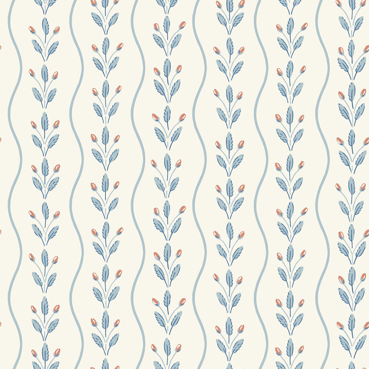 Purchase 7779 | Flower Buds, Blue - Borastapeter Wallpaper