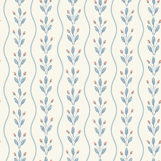 Purchase 7779 | Flower Buds, Blue - Borastapeter Wallpaper