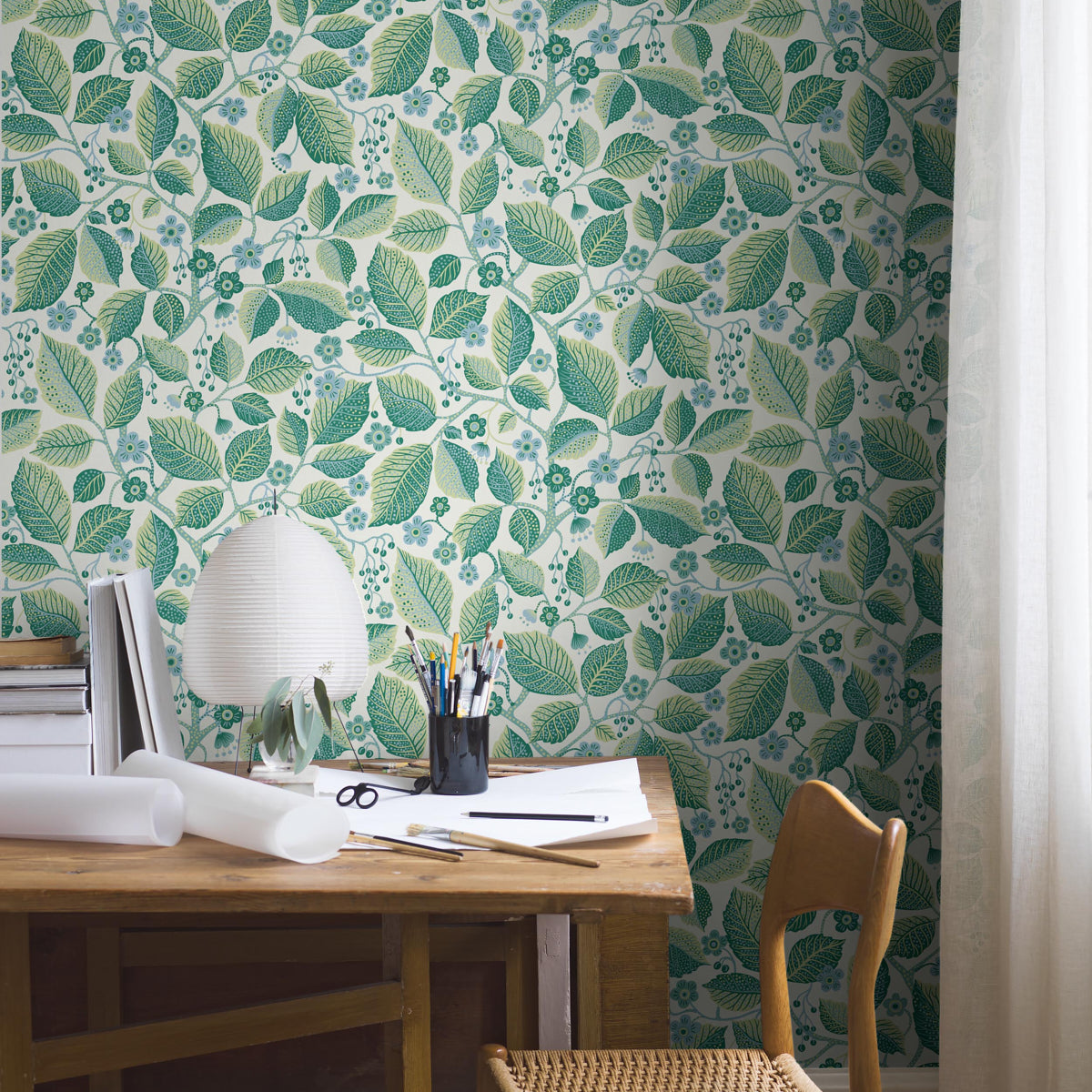 Purchase 7784 | Elm Tree, Blue And Green - Borastapeter Wallpaper