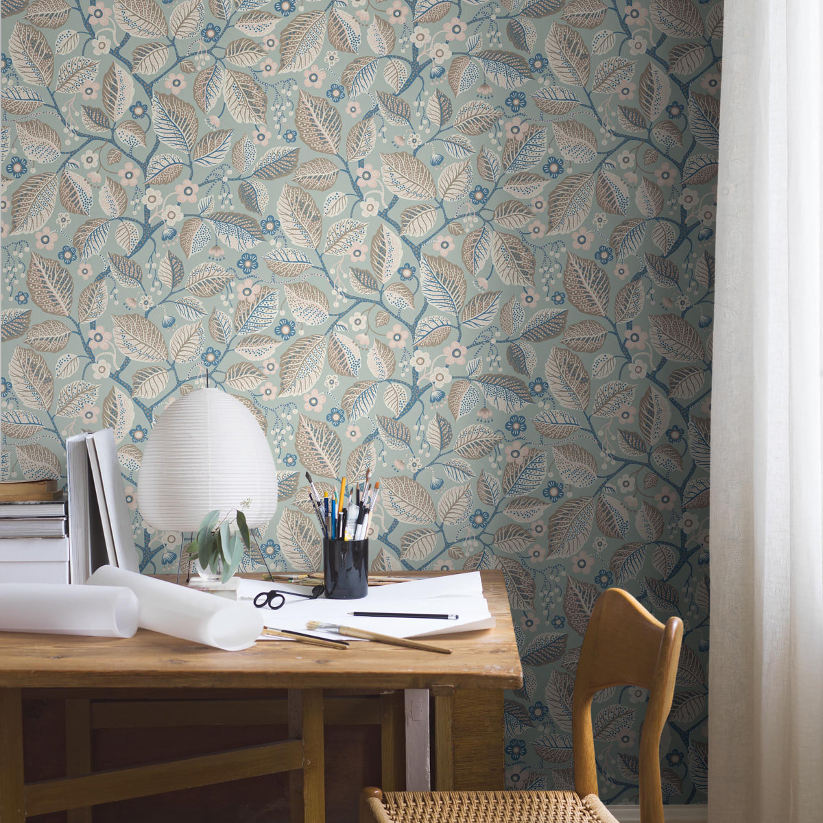 Purchase 7785 | Elm Tree, Blue And Pink - Borastapeter Wallpaper