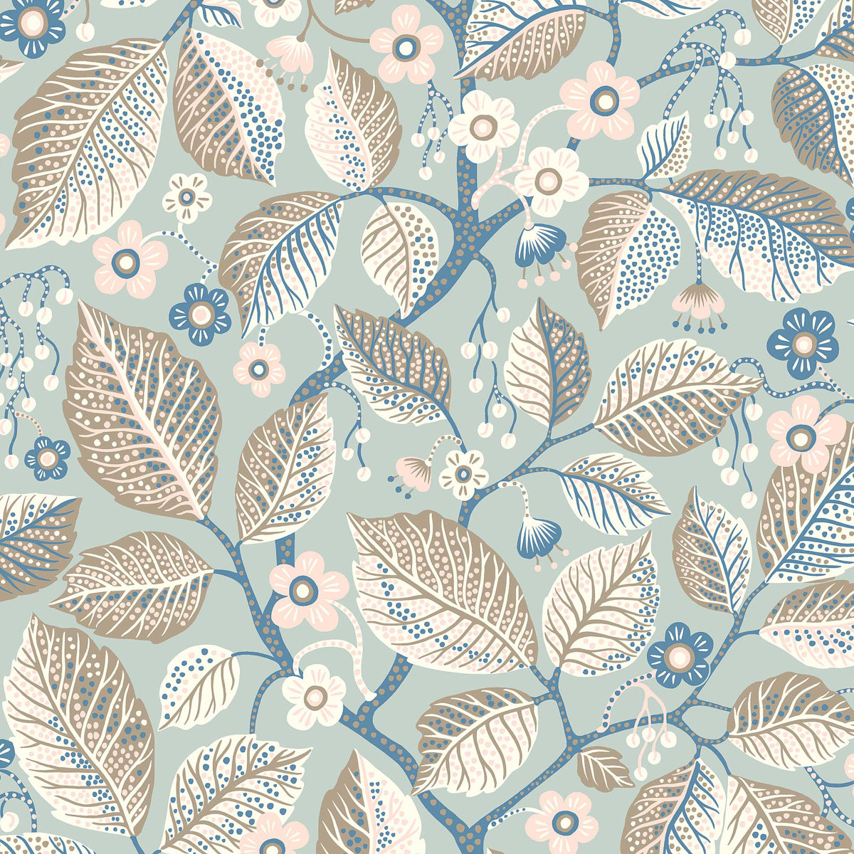 Purchase 7785 | Elm Tree, Blue And Pink - Borastapeter Wallpaper