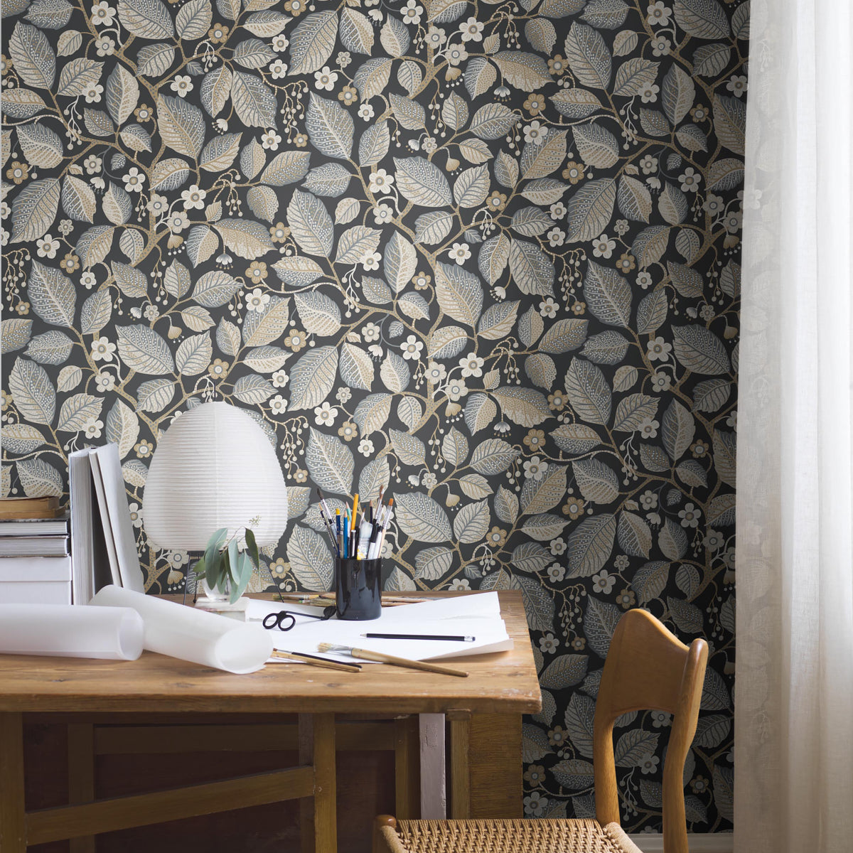 Purchase 7786 | Elm Tree, Charcoal And Neutral - Borastapeter Wallpaper