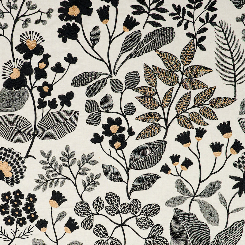 View 78312 Emaline Embroidery Black by Schumacher Fabric