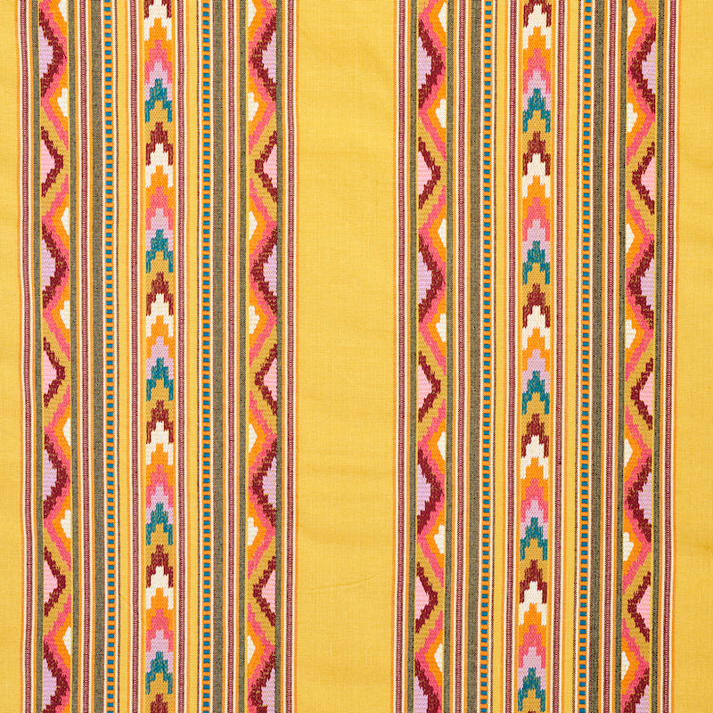 Find 78391 Zarzuela Stripe Embroidery Saffron by Schumacher Fabric