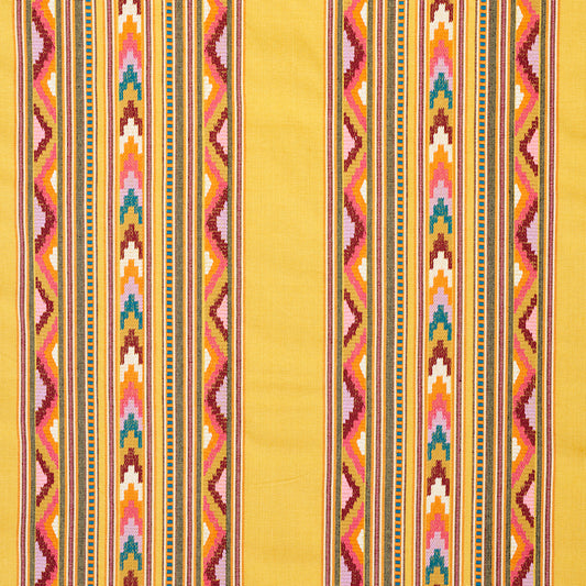 Find 78391 Zarzuela Stripe Embroidery Saffron by Schumacher Fabric