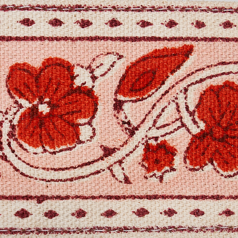 Purchase 78590 | Mila Hand Block Print Tape, Red - Schumacher Trim