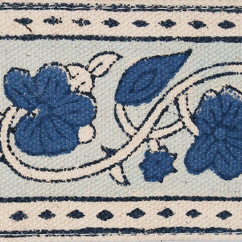 Purchase 78591 | Mila Hand Block Print Tape, Blue - Schumacher Trim