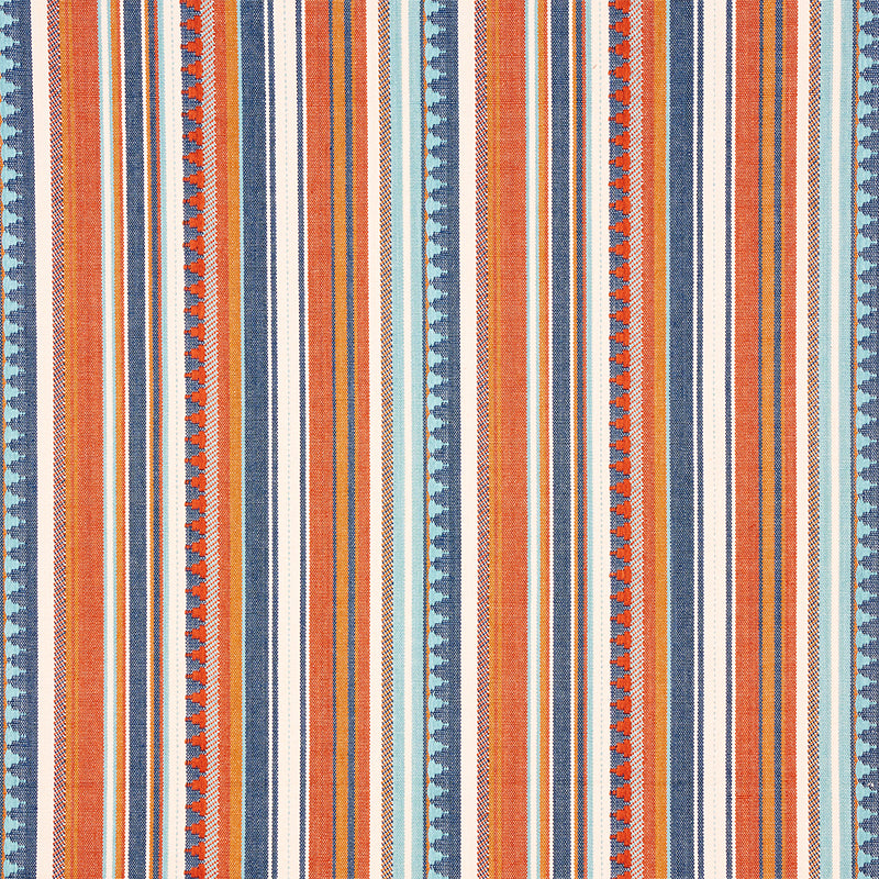 Shop 78730 Zuni Stripe Blue & Orange by Schumacher Fabric