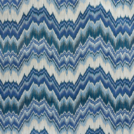 Purchase 78792 | Bezique Flamestitch Velvet, Lapis - Schumacher Fabric